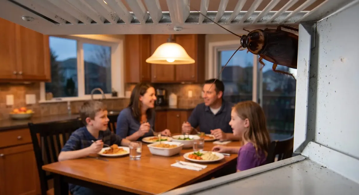 Dropping From Above: When Roaches Walk on Your Ceiling, Where Did They Really Come From?