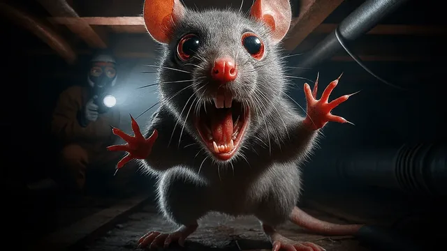 Rodent control technician inspecting a Hampton Roads home for seasonal entry points.