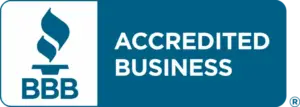 BBB logo with torch and accreditation banner